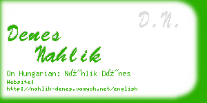 denes nahlik business card